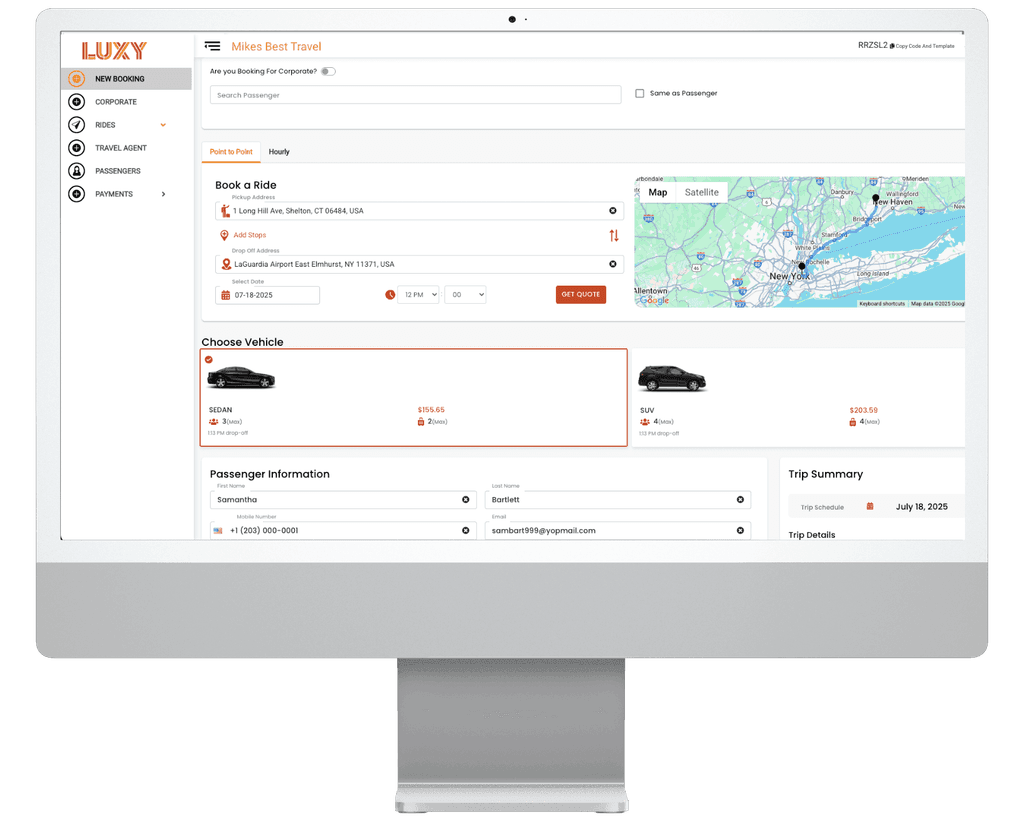 The LUXY Travel Agent Dashboard